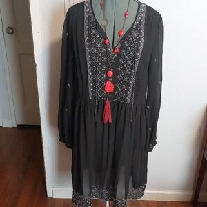 Black Embroidered Dress